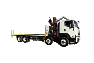 Twin Steer Tray Truck with Crane